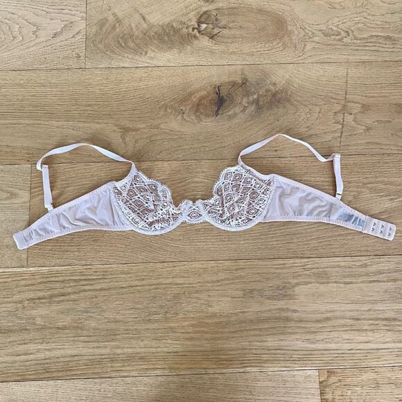 Kiki De Montparnasse Sheer Lace Underwired Bra in Nude